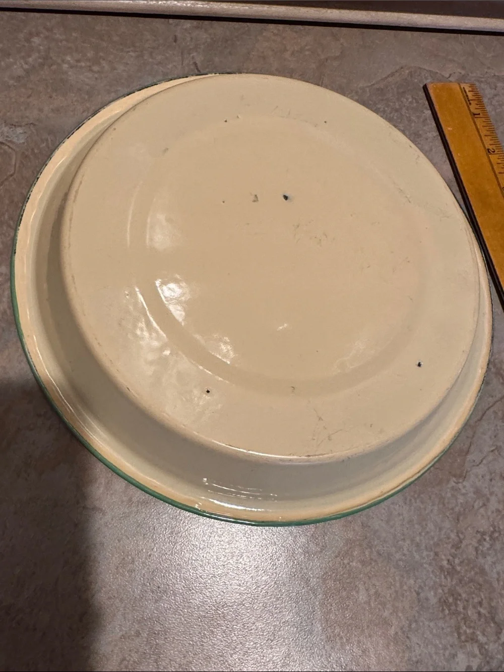 Vintage Mint Green Enamelware Serving Bowl - Home Kitchen